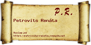 Petrovits Renáta névjegykártya