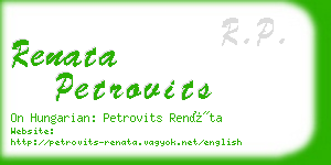 renata petrovits business card
